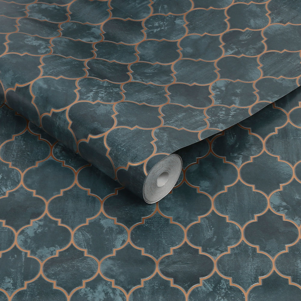 Tegula Wallpaper - Teal - by Contour Anti-bacterial