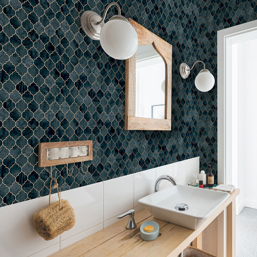 Tegula Wallpaper - Teal - by Contour Anti-bacterial