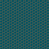 Hexagon Lattice Wallpaper - Teal - by Contour Anti-bacterial. Click for more details and a description.