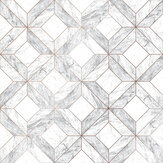 Marble Marquetry Wallpaper - White - by Contour. Click for more details and a description.