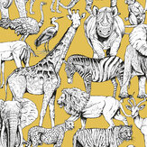 Jungle Animals Wallpaper - Jaune - by Superfresco Easy