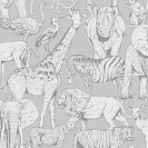 Jungle Animals Wallpaper - Grey - by Superfresco Easy. Click for more details and a description.