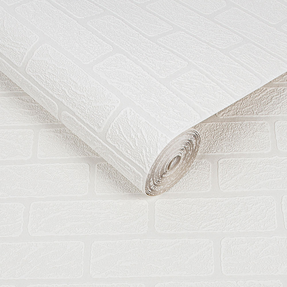 Paintable Brick Wallpaper - Paintable white - by Superfresco Paintable