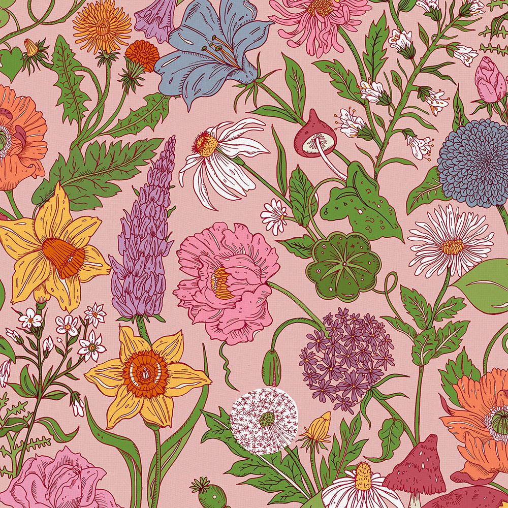 Bloom Wallpaper - Pink - by Wear The Walls