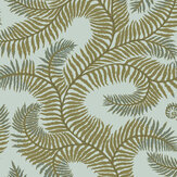 Bombe's Fernery Wallpaper - Olive and Celadon - by Josephine Munsey. Click for more details and a description.