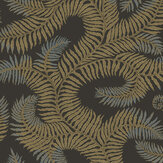 Bombe's Fernery Wallpaper - Olive and dark grey - by Josephine Munsey. Click for more details and a description.