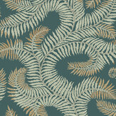 Bombe's Fernery Wallpaper - Teal - by Josephine Munsey. Click for more details and a description.