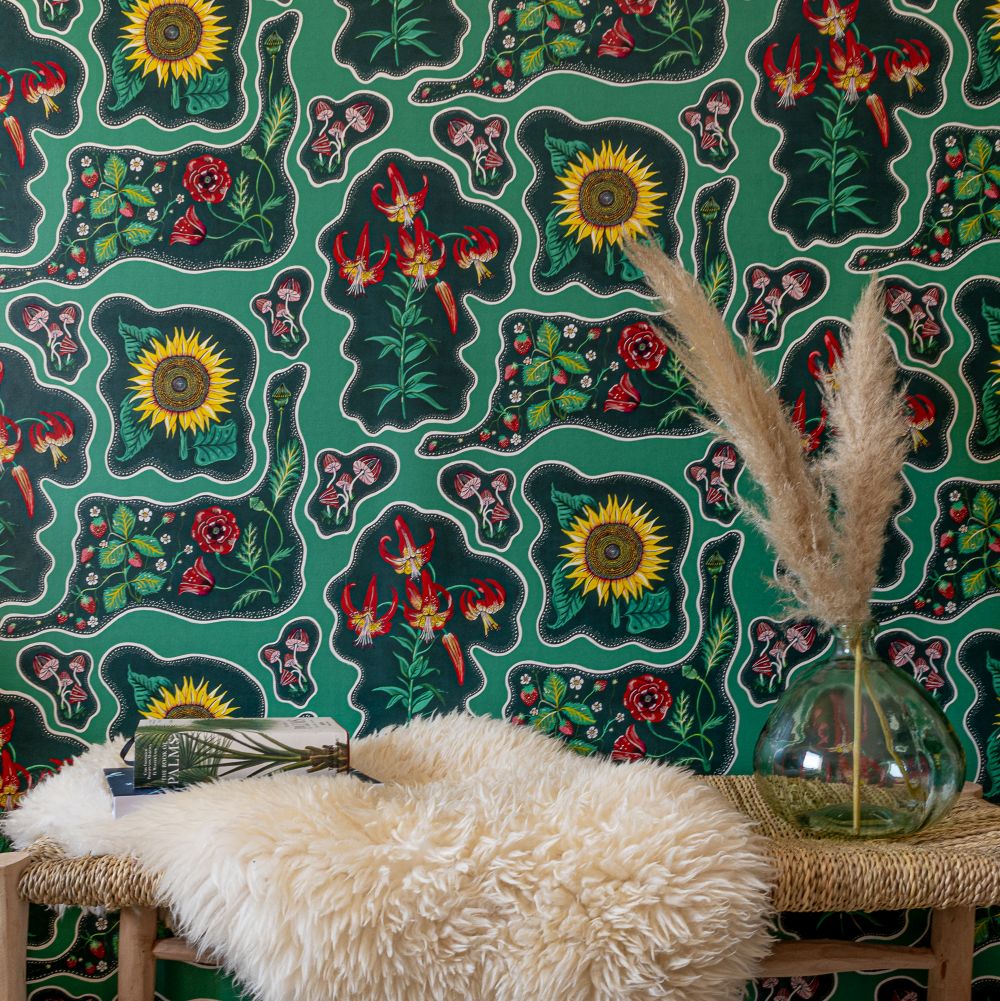Halcyon Wallpaper - Green - by Wear The Walls