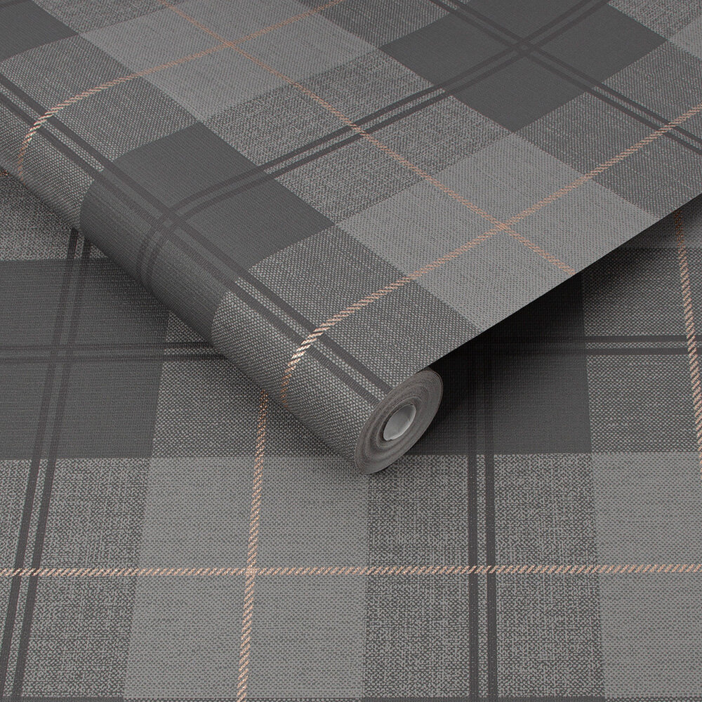 Heritage Tweed Wallpaper - Charcoal - by Superfresco Easy