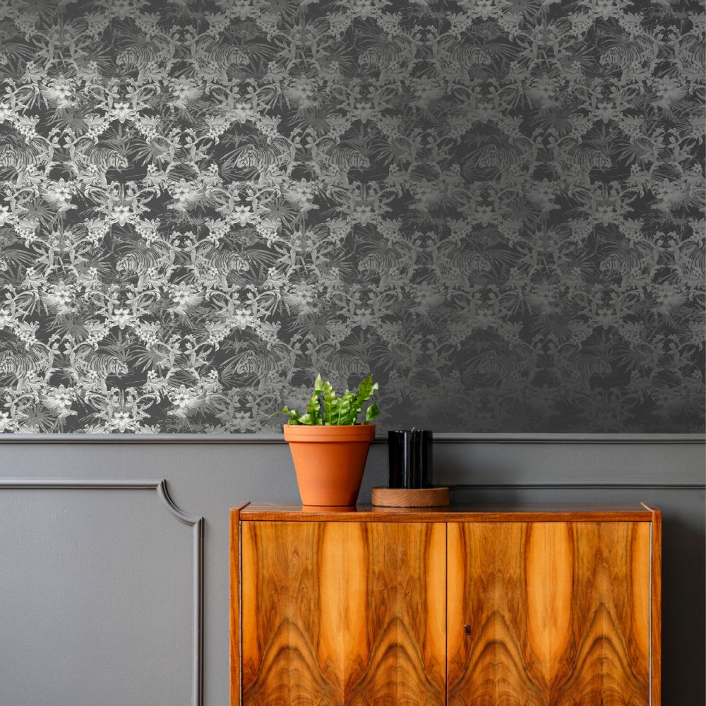 Kingdom Wallpaper - Charcoal - by Ted Baker