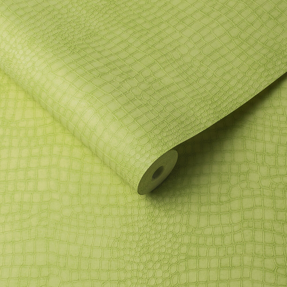 Crocodile Effect Wallpaper - Lime - by Superfresco Easy