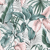 Leaves Exotique Wallpaper - Light grey/pink - by Superfresco Easy. Click for more details and a description.