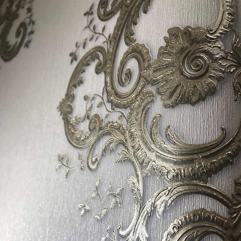 Baroque Damask Wallpaper - Gold/ Cream - by Galerie