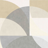 Geometric Circle Graphic Wallpaper - Mustard/ Grey/ Beige - by Galerie. Click for more details and a description.