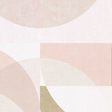 Geometric Circle Graphic Wallpaper - Blush Pink/ Gold/ Cream - by Galerie. Click for more details and a description.