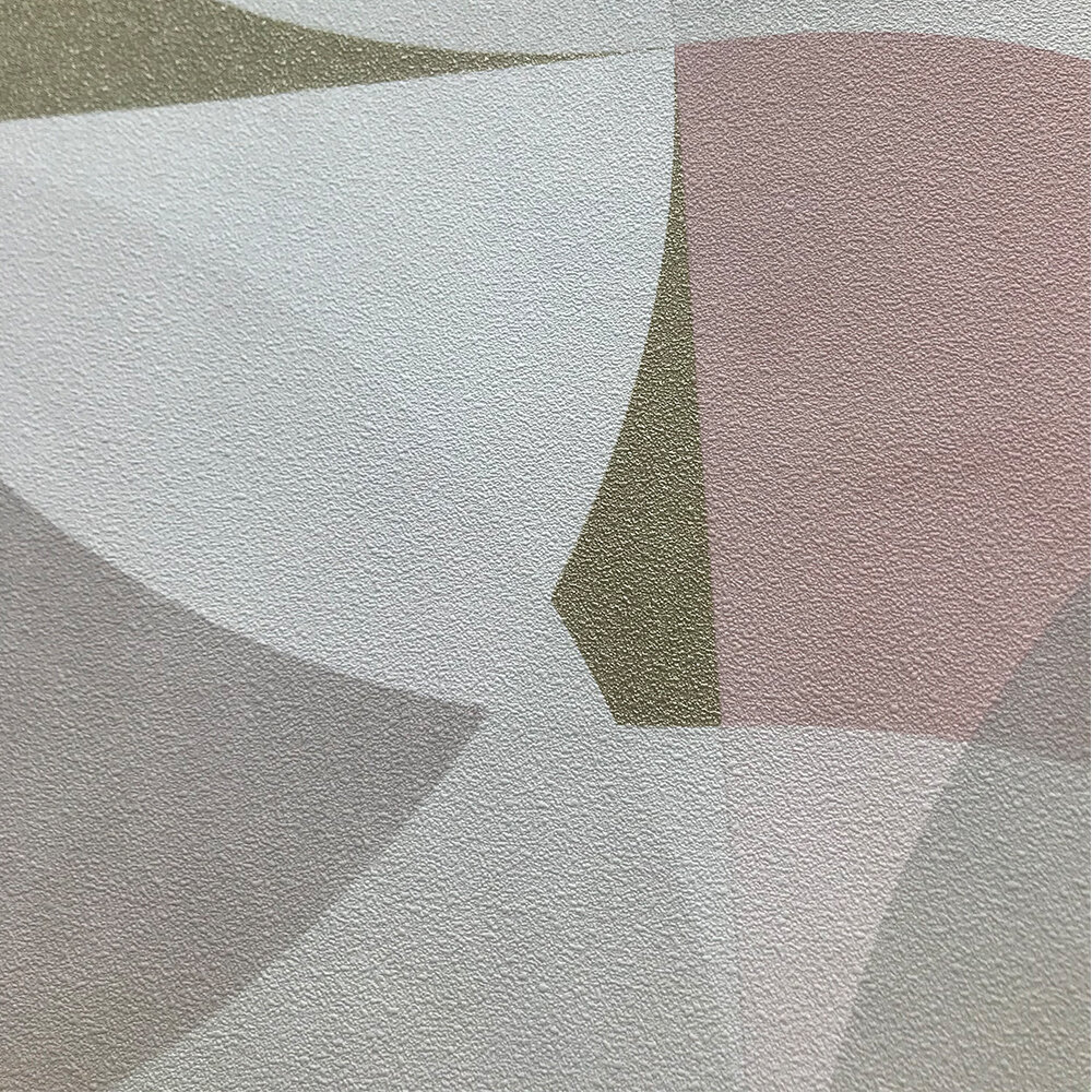 Geometric Circle Graphic Wallpaper - Blush Pink/ Gold/ Cream - by Galerie