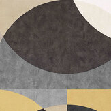 Geometric Circle Graphic Wallpaper - Gold/ Grey/ Cream - by Galerie. Click for more details and a description.