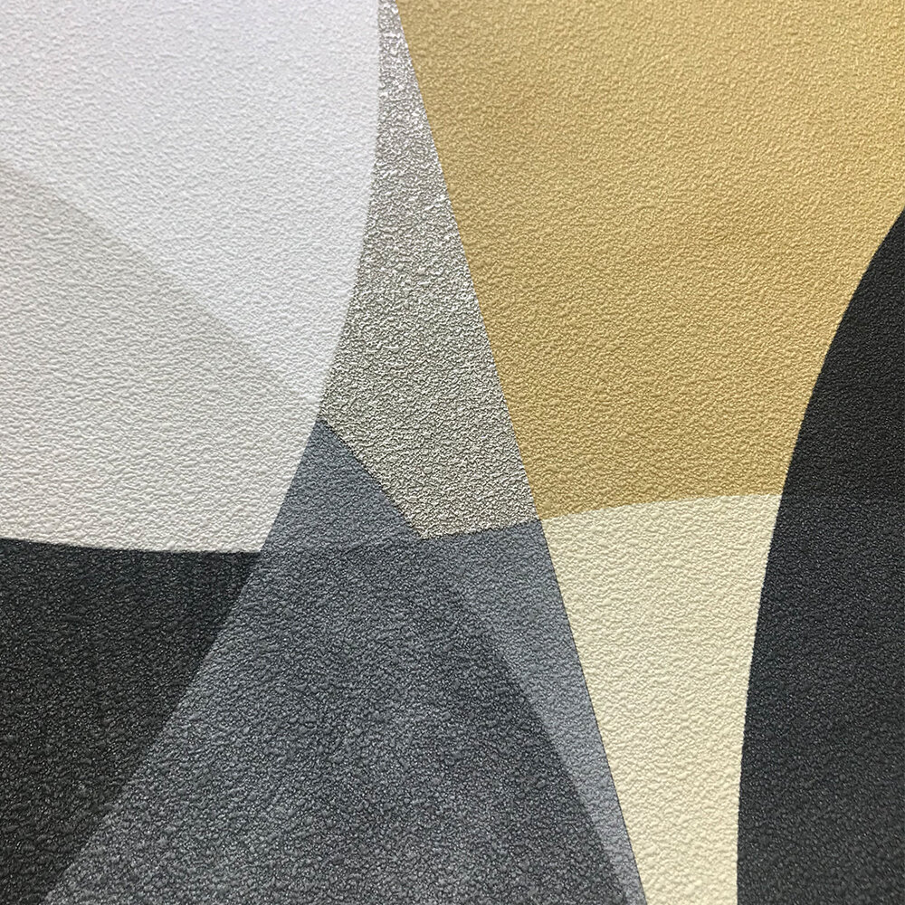 Geometric Circle Graphic Wallpaper - Gold/ Grey/ Cream - by Elle Decor