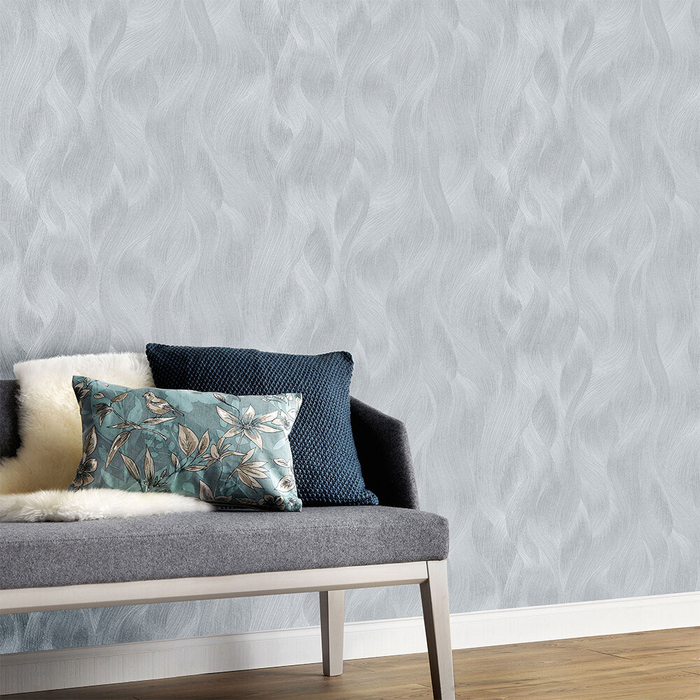Wave Pattern Wallpaper - Silver - by Galerie