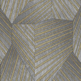 Geometric D Triangle Wallpaper - Grey/ Gold - by Galerie. Click for more details and a description.