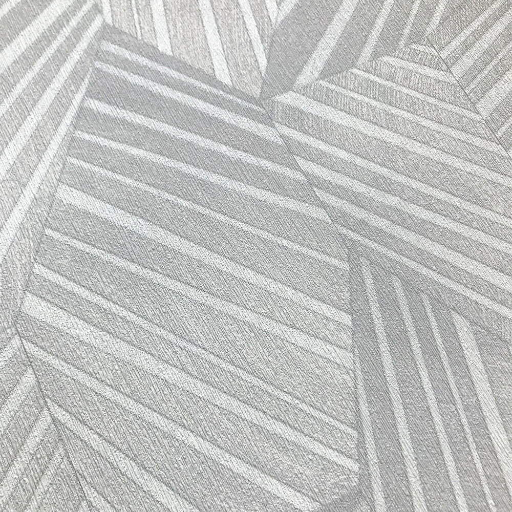 Geometric D Triangle Wallpaper - Light Grey/ Cream - by Galerie