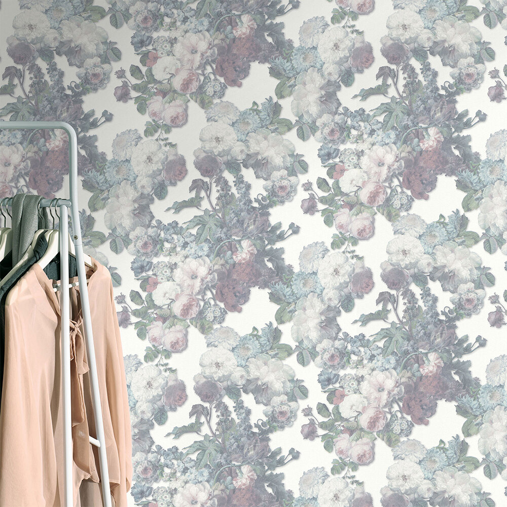 Floral Baroque Wallpaper - Pink/ Green - by Galerie