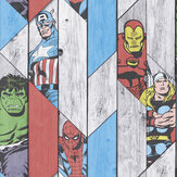 Marvel Wood Panel Wallpaper - Multi - by Kids @ Home. Click for more details and a description.