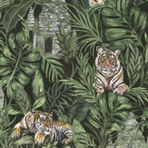 Tiger Temple Wallpaper - Green - by Graduate Collection. Click for more details and a description.