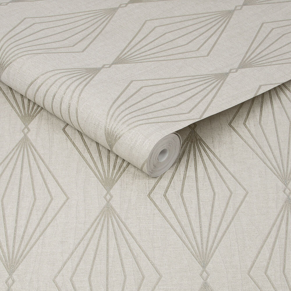 Marquise Geo Wallpaper - Pearl - by Boutique