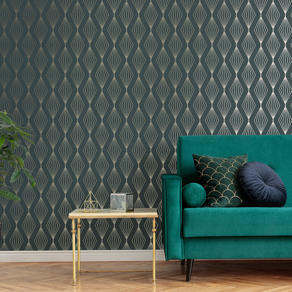 Marquise Geo Wallpaper - Emerald - by Boutique
