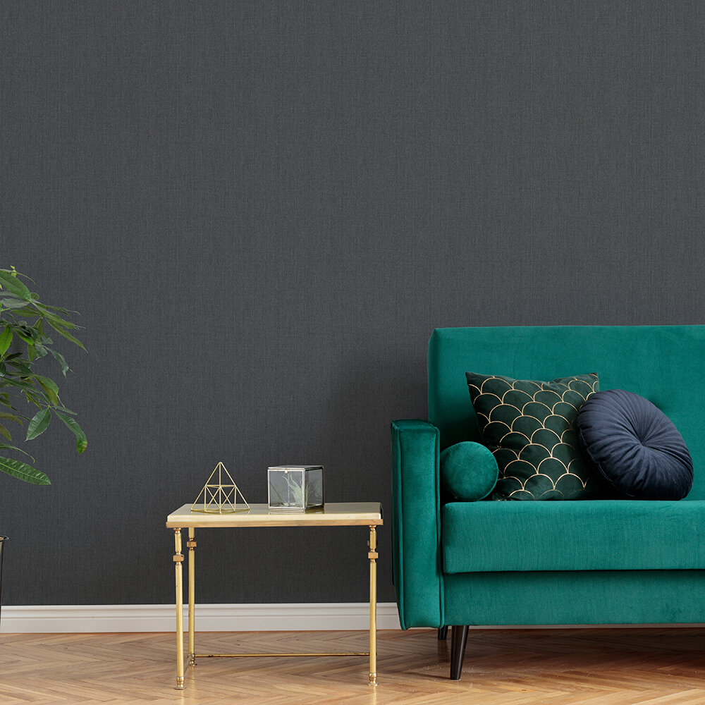 Rhea Wallpaper - Charcoal - by Superfresco