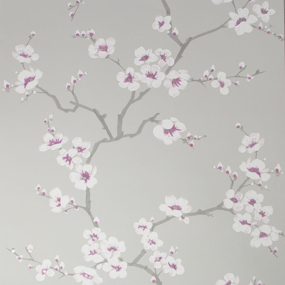 Apple Blossom Wallpaper - Grey - by Fresco