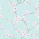 Apple Blossom Wallpaper - Blue - by Fresco. Click for more details and a description.
