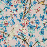 Caverley Wallpaper - Rose / French Blue - by Sanderson. Click for more details and a description.