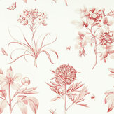 Etchings and Roses Wallpaper - Amanpuri Red - by Sanderson. Click for more details and a description.