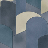 3D Geometric Graphic Wallpaper - Blue/ Teal/ Beige - by Elle Decor. Click for more details and a description.