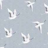 Papier peint Japanese Cranes - Bleu sarcelle - SketchTwenty 3. Cliquez pour en savoir plus et lire la description.