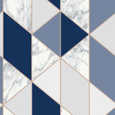 Marble Geo Wallpaper - Navy - by Fresco. Click for more details and a description.