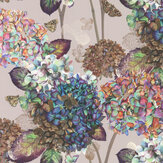Autumn Hydrangea Wallpaper - Pebble - by Isabelle Boxall