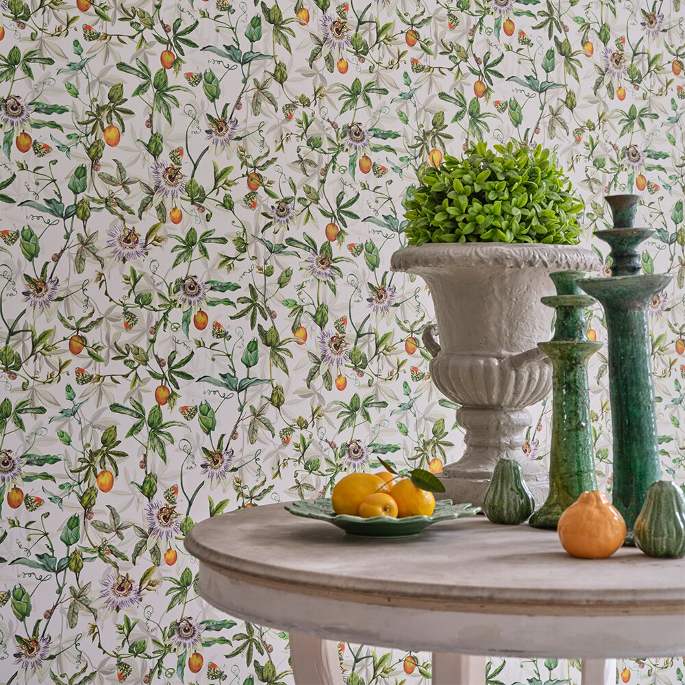 Passiflora Wallpaper - Chalk - by Isabelle Boxall