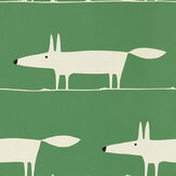 Mr Fox Wallpaper - Mint Leaf - by Scion. Click for more details and a description.