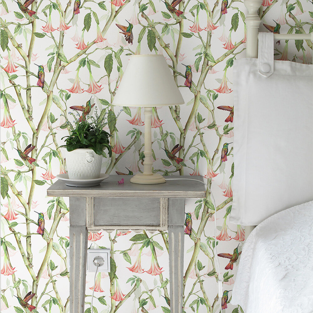 Angel Trumpets Wallpaper - Linen - by Isabelle Boxall