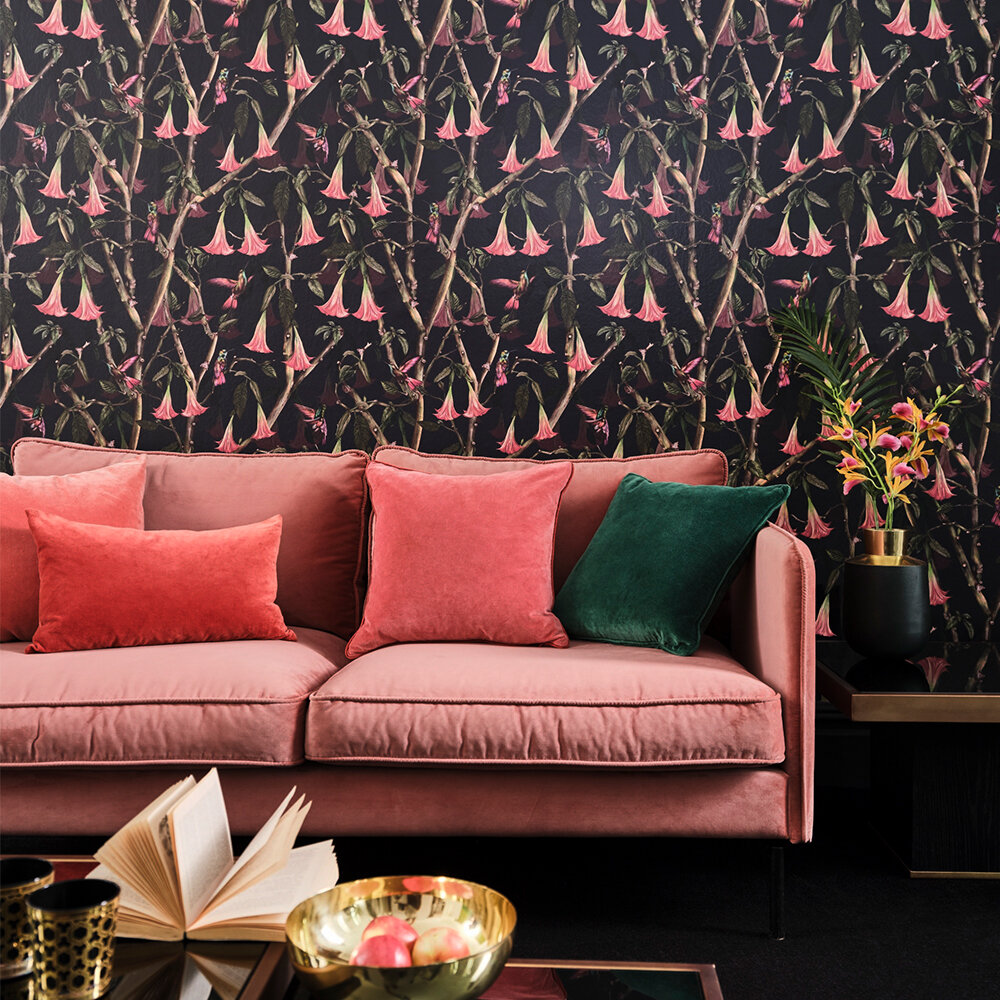 Angel Trumpets Wallpaper - Midnight - by Isabelle Boxall