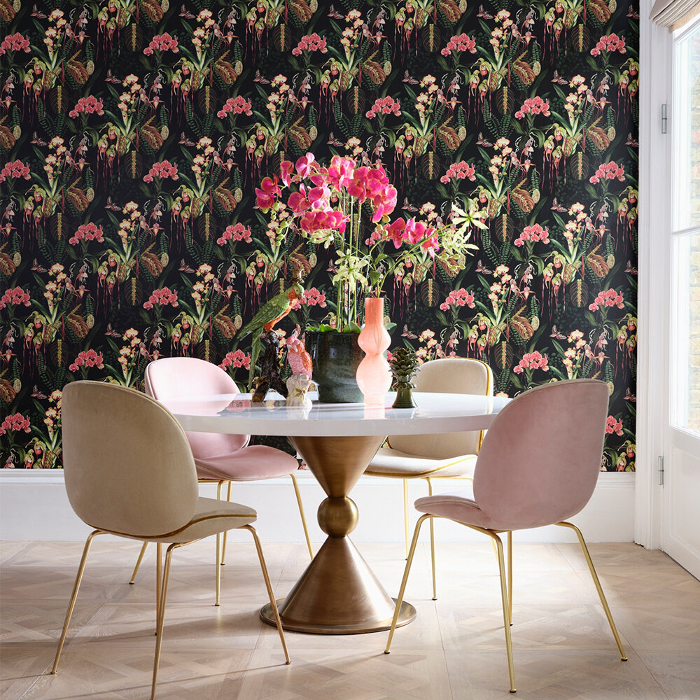 Orchid Jungle Wallpaper - Moss - by Isabelle Boxall