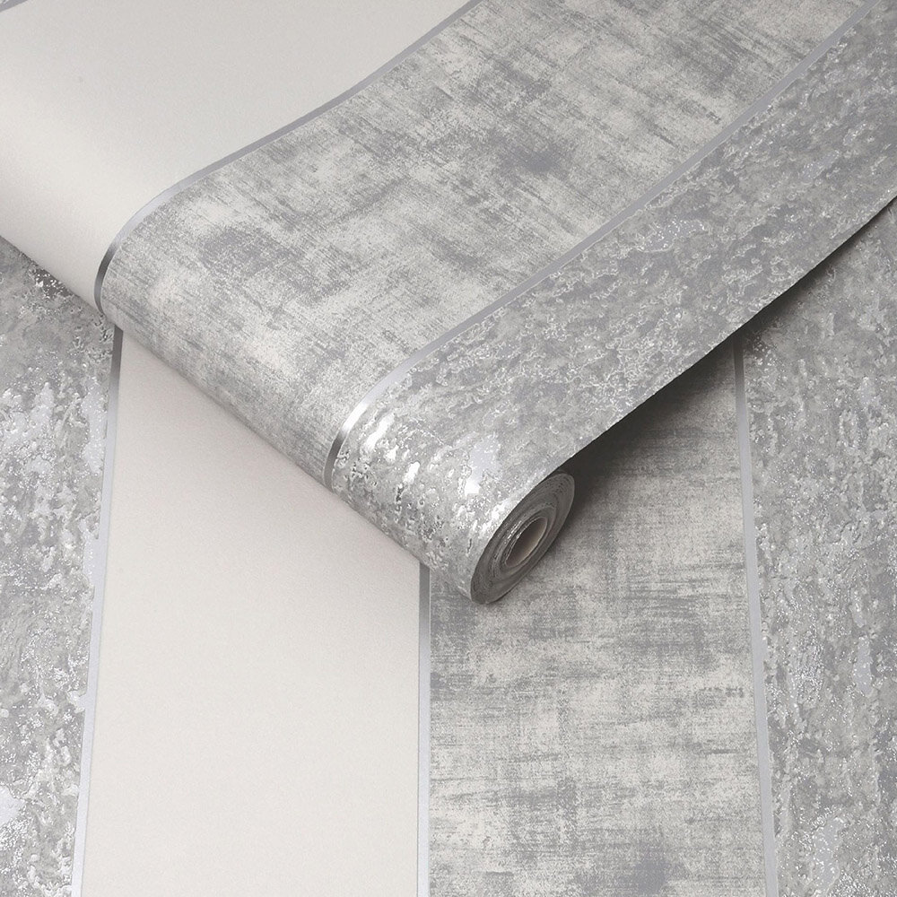 Milan Stripe  Wallpaper - Silver - by Superfresco