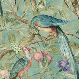 Orangerie Wallpaper - Teal - by Sidney Paul & Co. Click for more details and a description.
