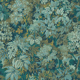 Wildwood Wallpaper - Teal - by Sidney Paul & Co. Click for more details and a description.