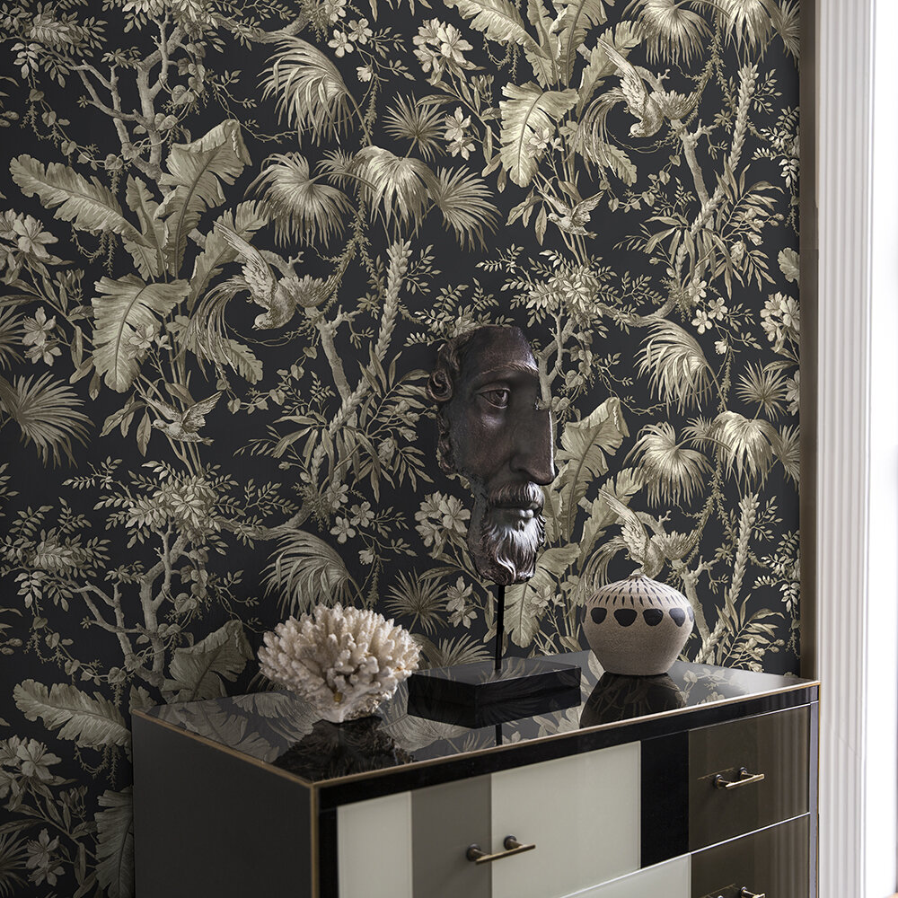 The Lost Gardens Toile Wallpaper - Slate - by Sidney Paul & Co