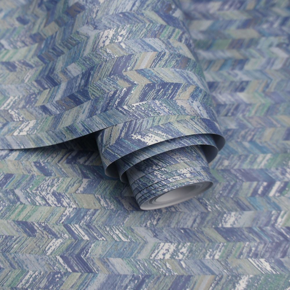 Saram Texture Wallpaper - Navy - by Albany