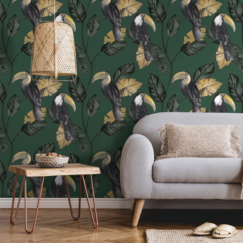 Tiki Wallpaper - Green - by Albany